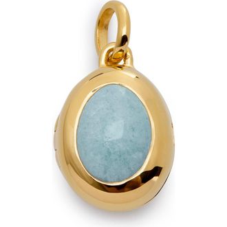 Monica Vinader Birthstone Locket Pendant in 18Ct Gold Vermeil /Aquamarine at Nordstrom