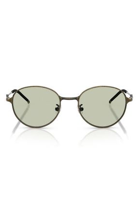 Diesel 52mm Round Sunglasses in Brushed Grey Green /Green at Nordstrom