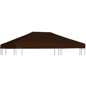 vidaXL Copertura Superiore per Gazebo 310 g/m&sup2; 3x4 m Marrone - Vidaxl