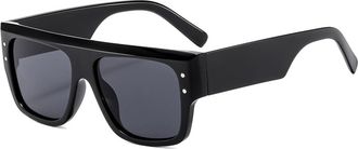 Generic Woman Square Large Frame Street Sunglasses Men Outdoor Commuting Vacation Sports(Black)