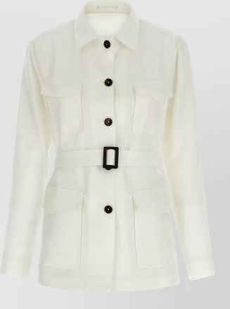 Tagliatore j lauren jacket belted waist long sleeves