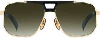 David Beckham 61mm Gradient Navigator Sunglasses in Gold Green/Green Shaded at Nordstrom