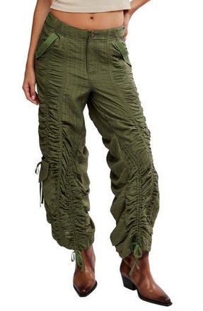 Free People Scorpio Ruched Pants in Lichen at Nordstrom Rack, Size Medium