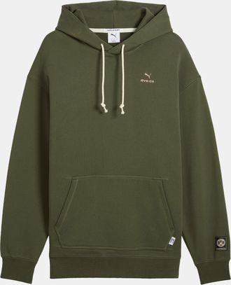 Puma Mens Borussia Dortmund MMQ Hoodie in Green Cotton - Size X-Small