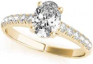 Allurez Oval Cut Diamond Engagement Ring 14K Yellow Gold (1.00ct)