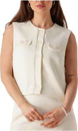 Ydence Ydence, Jassen, Dames, Wit, 2Xl, Elegante Witte Gilet Caterina