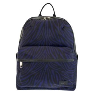 Bally Pre-owned Zebra Nylon Backpack - Heren - Pre-owned - Blauw - Maat: ONE Size Nylon