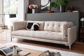 Trends by HG 3-Sitzer »Landau« in Cord-Stoff mit Metallfuss