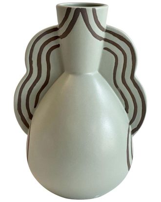 TOV Furniture Tov Furniture Ceramic Line Art Wavy Vase