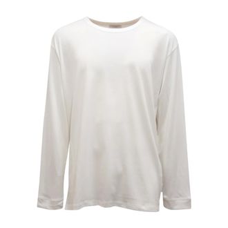 Paolo Pecora Long Sleeve Tops, male, White, Size: 2XL M2839 Maglia Loose Fit