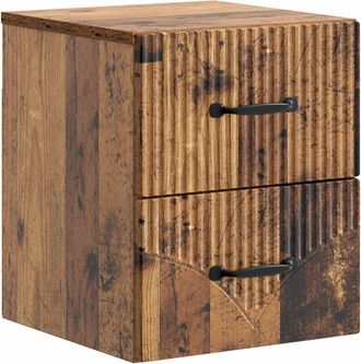 vidaXL Mesita De Noche De Pared Madera Envejecida 34,5 X 33 X 40 Cm Vidaxl