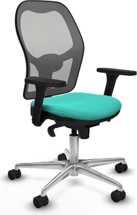 Piqueras y Crespo Piqueras Y Crespo - Jorquera Sincro Malla Gris Similpiel Turquesa Brazos 3d Base Aluminio Ruedas 65mm Nailon