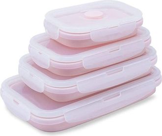 OEM Recipiente Conservacion Plegable Silicona - Herm&eacute;tico Con Tap&oacute;n Ventilaci&oacute;n - Para Cocina Camping Picnic - Lote De 4