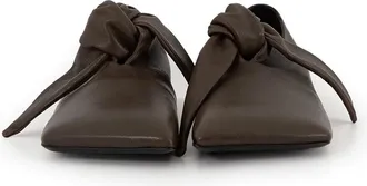 Uma Wang Square Toe with Knotted Vamp Flat - Green