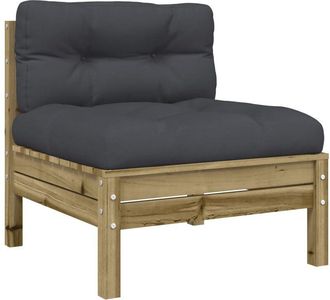 vidaXL Sof&aacute; Jard&iacute;n Sin Reposabrazos Con Cojines Madera Pino Impregnada Vidaxl