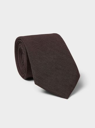 BOSS Mens Brown linen-blend tie