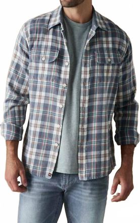 The Normal Brand Mountain Knit Overshirt In Mineral Blue