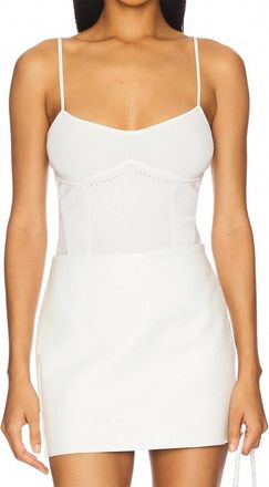 Fleur du Mal Knit Underbust Cami Bodysuit In Ivory
