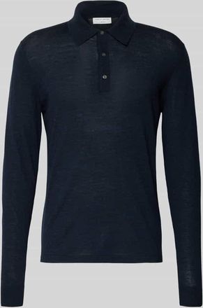 Tiger Of Sweden Slim Fit Poloshirt aus reiner Wolle Modell Eross in Dunkelblau, Gr&ouml;&szlig;e XL