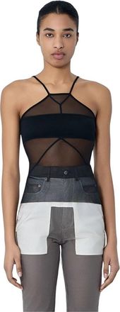 Rick Owens SL Combo Top - Dames - Tops zonder mouwen - Zwart - L - Nylon - Tops