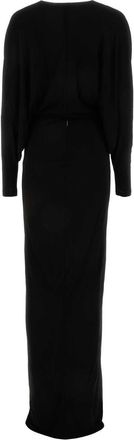 Saint Laurent Womens Black Viscose Long Dress - Size EU 36 (Womens)