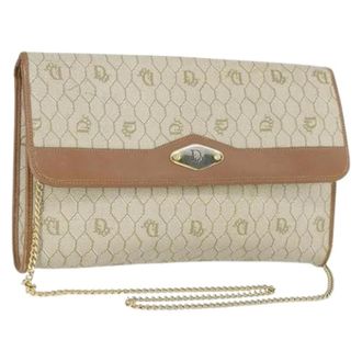 Dior Pre-owned Clutches, female, Beige, Size: ONE SIZE Pre-owned Vintage Plastic Shoulder Bag