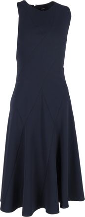 Theory Pre-owned Womens Curved Seam Midi Sleeveless Dress in Navy Blue - Size 2XS
