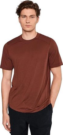 Smartwool Active Mesh Short Sleeve T-Shirts Mens Clothing Burnt Sienna Heather : MD, Polyester/Tencel/Wool