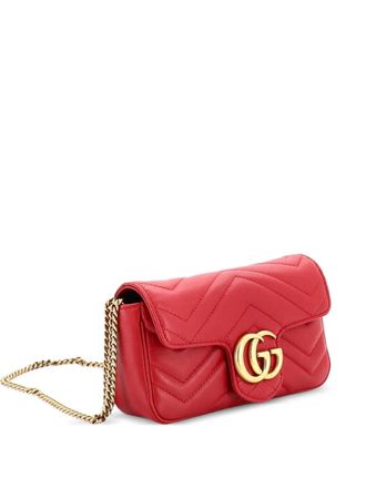 Gucci GG Marmont Flap Bag Matelasse Leather Super Mini crossbody bag - Red