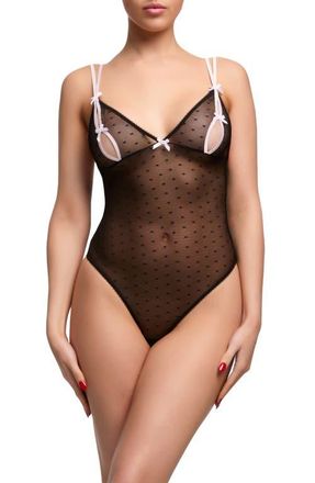 Von Follies by Dita von Teese Coquine Teddy in Black at Nordstrom, Size Medium