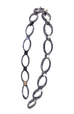 Alexandre de Paris Cutout Ultracomfort Acetate And Pearls Headband in Black at Nordstrom