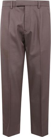 Ermenegildo Zegna Katoenen en Wollen Broek - Heren - Straight fit broeken - Bruin - M - Katoen - Broeken