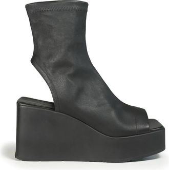 Vic Mati&eacute; K10 Block Open-toe Wedge Ankle Boot - Dames - Sleehakken - Zwart - 37 EU - Leer - Schoenen