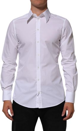 Dolce & Gabbana White Cotton MARTINI Men Formal Dress Mens Shirt