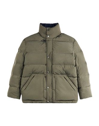 Fay Olive Stand Collar Detachable Hood Puffer Jacket