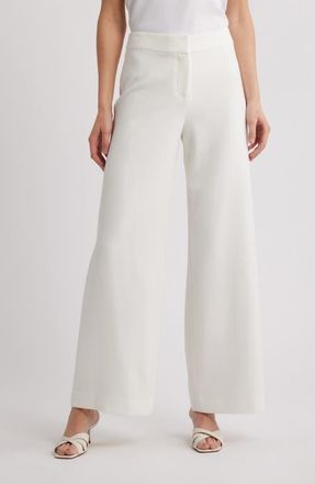 Tahari by ASL Wide Leg Pants in White at Nordstrom, Size 14P