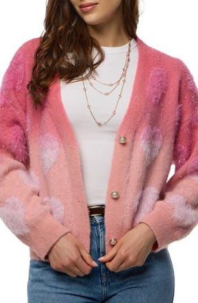 Saachi Heart Eyelash Cardigan in Dark Pink at Nordstrom Rack