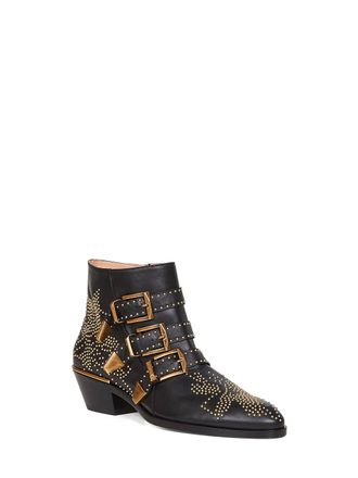 Chlo&eacute; Womens Ankle Boots Susanna Nappa Leather Black Calf