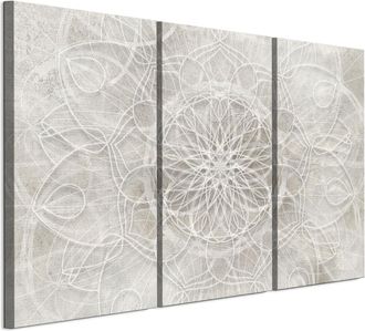 OEM Cuadro Sobre Lienzo Italiano De 90 X 60 Cm, Tr&iacute;ptico - Estilo Boho - Fondos Y Estampados Cuadro Sobre Lienzo Italiano De 120 X 80 Cm, Tr&iacute;ptico - Estil