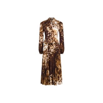 Roberto Cavalli Appaloosa Print Overhemdjurk - Dames - Jurken - Bruin - Maat: XL Leer