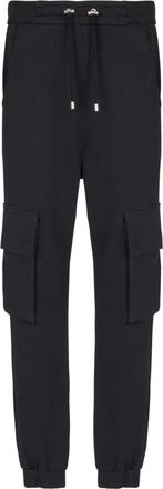 Balmain Cargo joggers met Paris print - Heren - Sweatpants - Zwart - XL - Katoen - Broeken