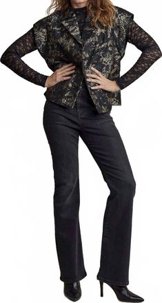 Summum Jacquard Gilet Vest In Black