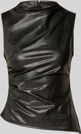 Noisy May Top in Leder-Optik mit Raffungen Modell DANDY in Black, Größe XL