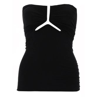 Rick Owens Sleeveless Tops, female, Black, Size: XS Alannah Prong Bustier