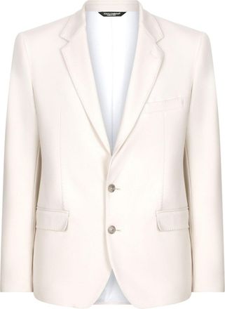 Dolce & Gabbana single-breasted notched-lapels blazer - men - Viscose - 52 - White