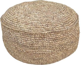 NATYAL Puf acolchado de rafia natural d.60x35cm
