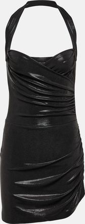 Norma Kamali Cayla ruched lame minidress