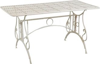 Biscottini International Mesa Antigua De Hierro Forjado Mesita Rectangular De Jard&iacute;n Mesa Desmontable Para Exterior Muebles De Jard&iacute;n 150x77x80 Cm