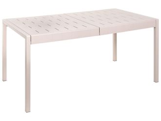 Beliani Mesa de comedor 6 personas de material sint&eacute;tico beige