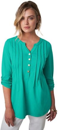 Jessica London Stretch Pleated Tunic in Aqua Sea at Nordstrom, Size Small